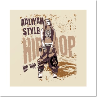 Aaliyah style 90s,brown vintage Posters and Art